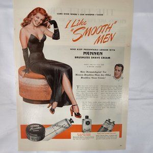 Vintage magazine print ad 1940s mennen pinup girl